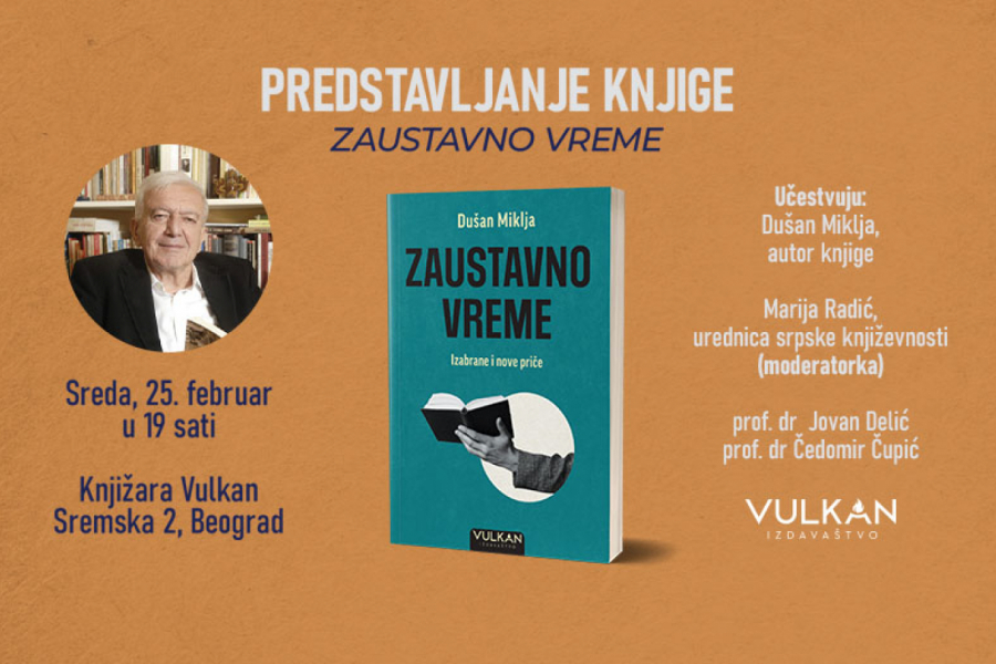 Pozivamo vas na promociju knjige "Zaustavno vreme", čuvenog novinara i pisca Dušana Miklje