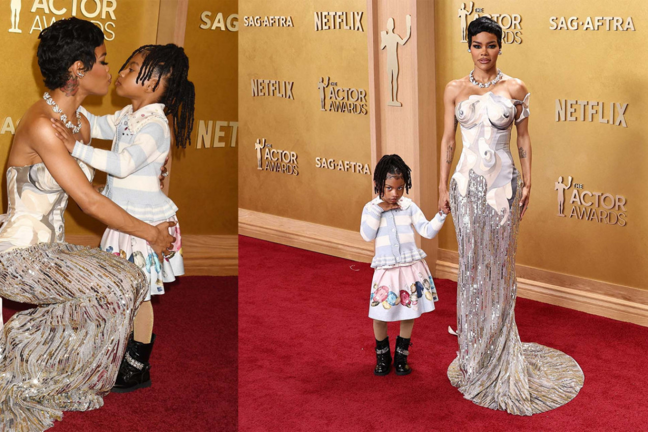 Tejana Tejlor je došla na dodelu SAG nagrada sa ćerkom Ru, koja joj je u jednom trenutku pomogla oko haljine