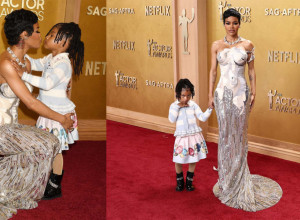 Tejana Tejlor je došla na dodelu SAG nagrada sa ćerkom Ru, koja joj je u jednom trenutku pomogla oko haljine