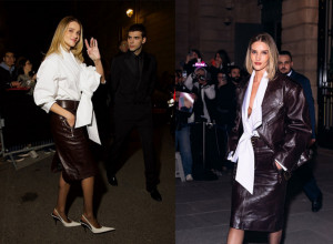 Mašna koja je ukrala šou: Rouzi Hantington Vajtli u glamuroznom izdanju na Iv Sen Loran reviji