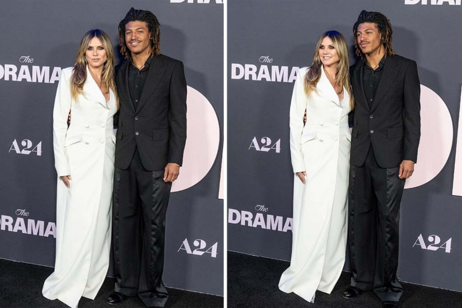 Hajdi Klum izdominirala u beloj mantil-haljini sa sinom Henrijem Samjuelom