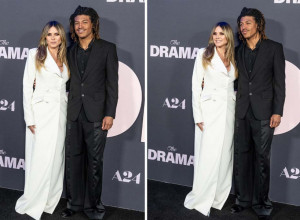 Hajdi Klum izdominirala u beloj mantil-haljini sa sinom Henrijem Samjuelom