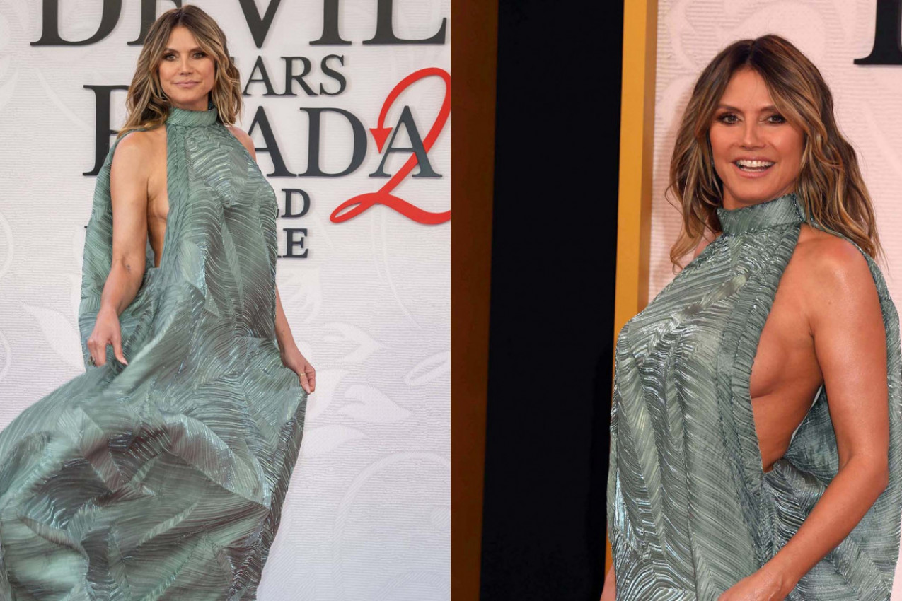 Hajdi Klum se na premijeri filma "Đavo nosi pradu 2" pojavila u širokoj zelenoj haljini - njen izbor iznenadio je mnoge