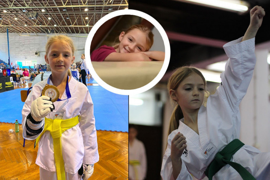 OBOŽAVAM BORBU: Natalija Ratković (9), prvakinja Srbije u tekvondu, osvojila drugo mesto na prvenstvu Balkana