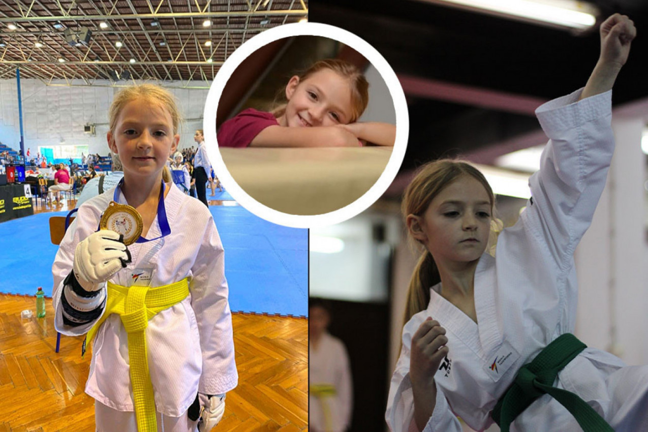 OBOŽAVAM BORBU: Natalija Ratković (9), prvakinja Srbije u tekvondu, osvojila drugo mesto na prvenstvu Balkana