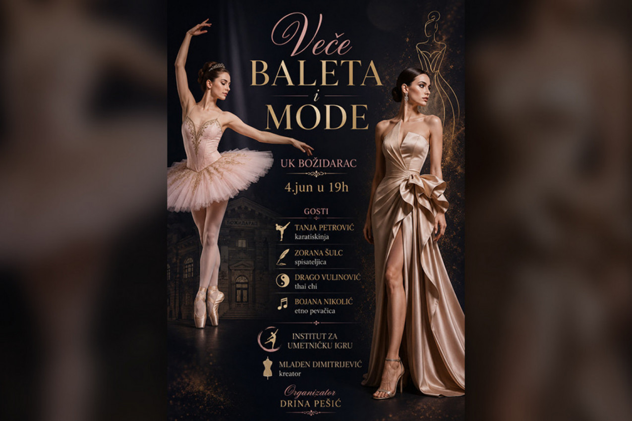 VEČE BALETA I MODE U UK BOŽIDARAC – SUSRET UMETNOSTI, POKRETA I INSPIRACIJE