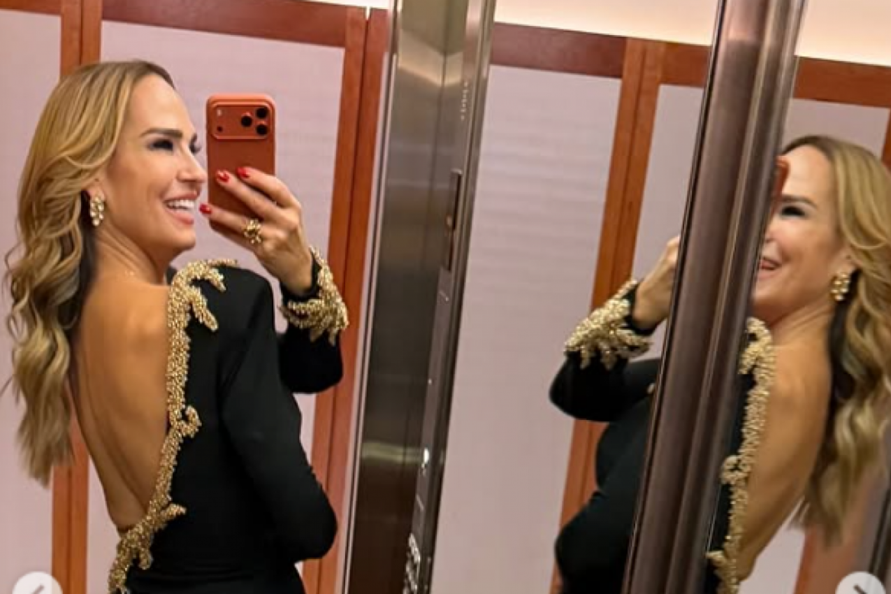 Marijana Mateus u crnoj haljini sa zlatnim detaljima i OTVORENIM leđima: Šou je počeo kada se OKRENULA! (FOTO)