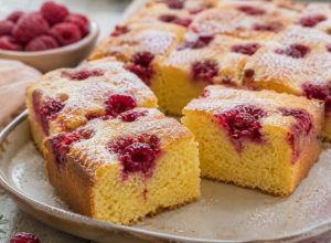 ŽUTI KOLAČ SA MALINAMA: Bakina mekana poslastica koju svi obožavaju uz JEDAN TRIK biće za pamćenje! (RECEPT)