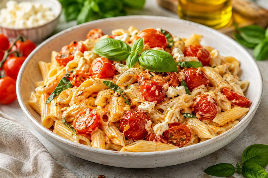 Savršen LAGANI letnji ručak gotov očas posla: Kremasta PASTA sa fetom i paradajzom uspeva svakome