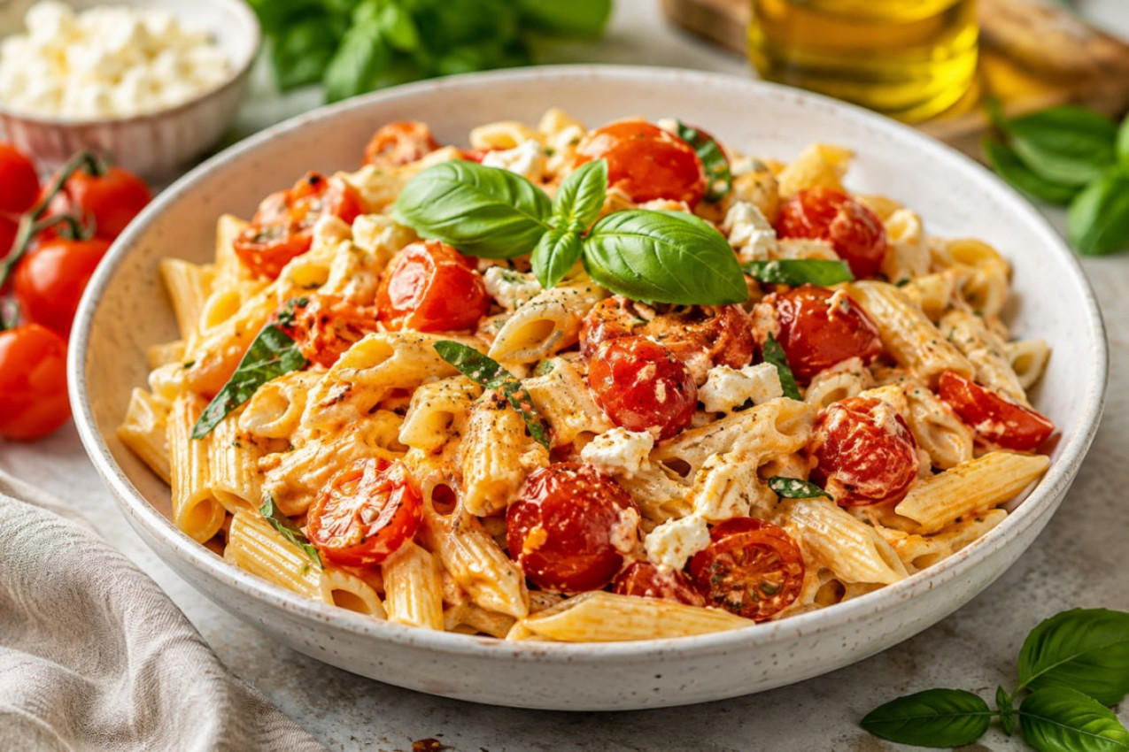 Savršen LAGANI letnji ručak gotov očas posla: Kremasta PASTA sa fetom i paradajzom uspeva svakome